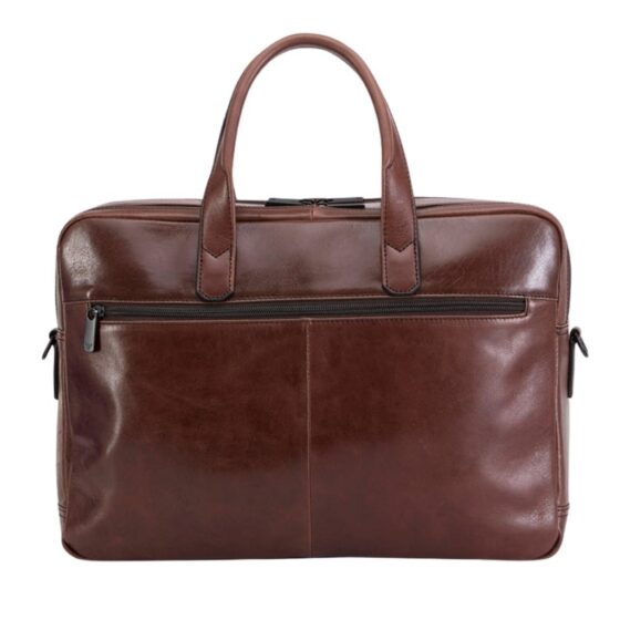 Brando 3575 Leather Briefcase Brown rear jpg