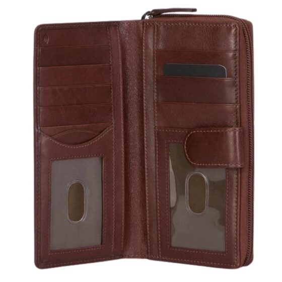 Brando 6151 Dakota Brown Multicard Purse Front Open jpg