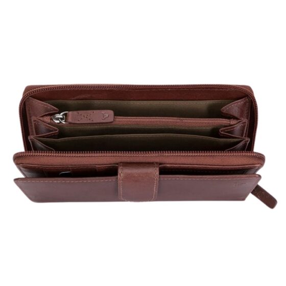 Brando 6151 Dakota Brown Multicard Purse Top Open jpg