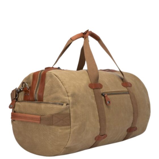 Brando Duvall 4121 Duffle Holdall Khaki Brown Front3qrtr