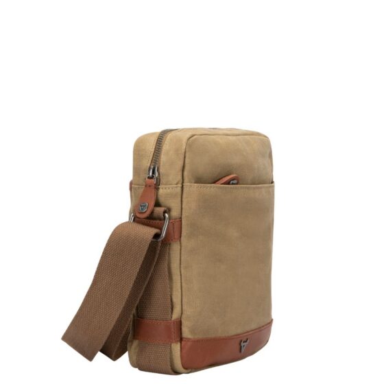 Brando Duvall 4125 Small Crossbody Khaki Brown Front3qrtr