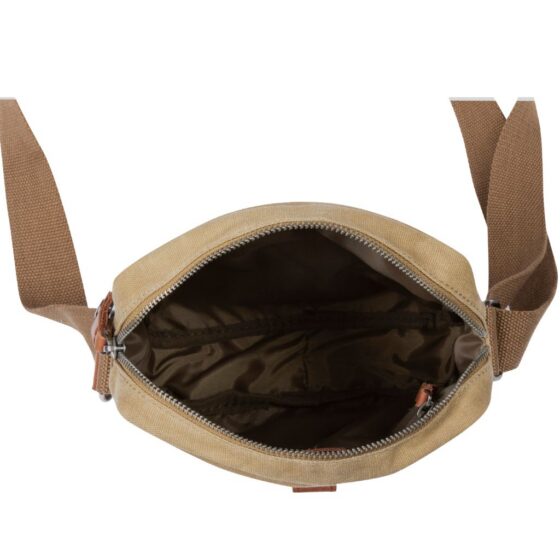 Brando Duvall 4125 Small Crossbody Khaki Brown Interior