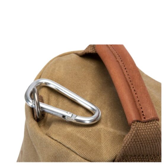 Brando Duvall Canvas Washbag 4126 Khaki Brown Clasp