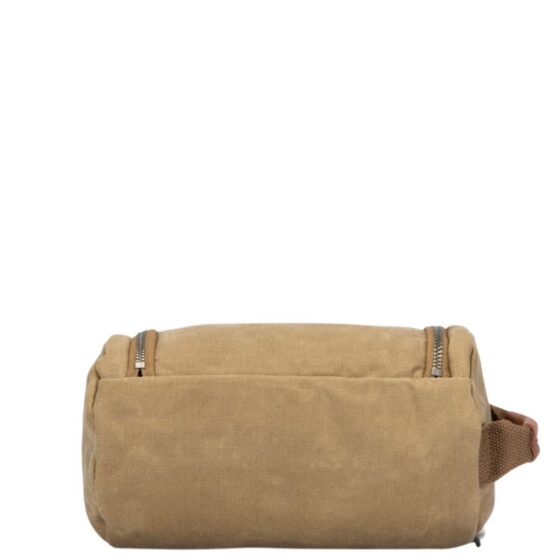 Brando Duvall Canvas Washbag 4126 Khaki Brown Rear