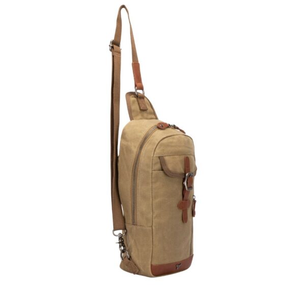 Brando Duvall Chestbag Crossbody 4123 Khaki Brown Front3qrtr