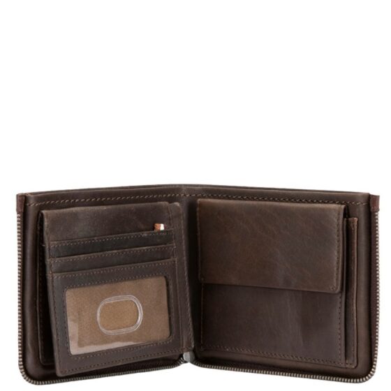 Brando Eastwood Leather Zip around wallet 5535 brown interior2 jpg