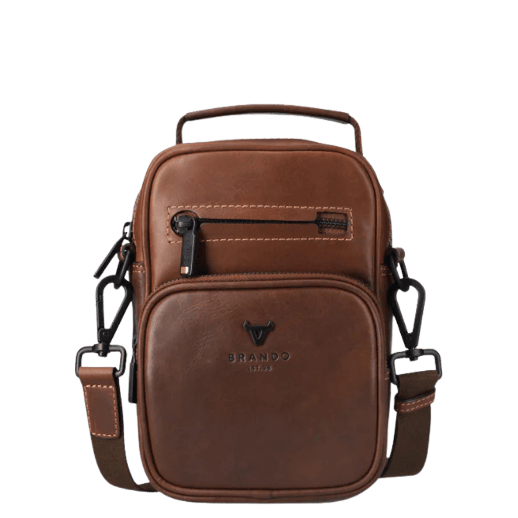 Brando James 3353 Leather crossbody brown front png