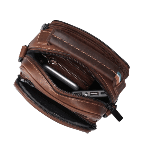 Brando James 3353 Leather crossbody brown interior png