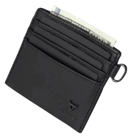 Brando James 3353 Leather slim card allet black interior png