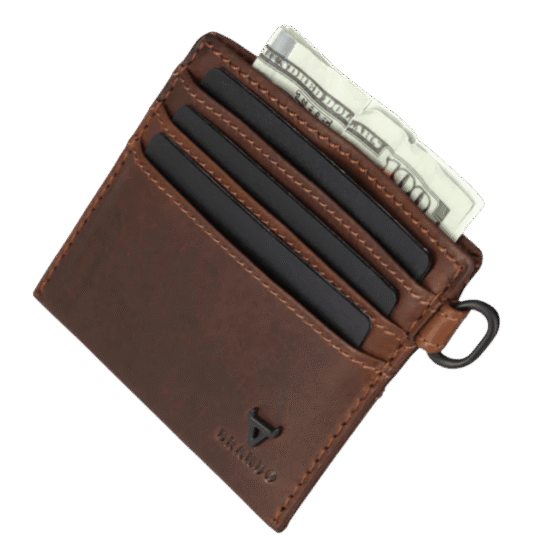 Brando James 3353 Leather slim card allet brown interior png