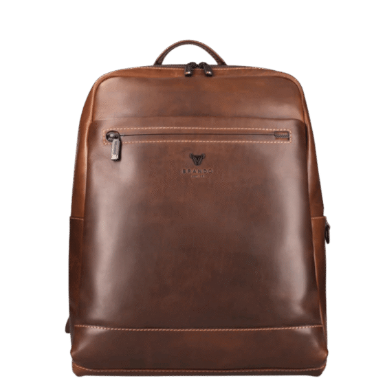 Brando James Leather 3416 15 inch laptop backpack brown front png