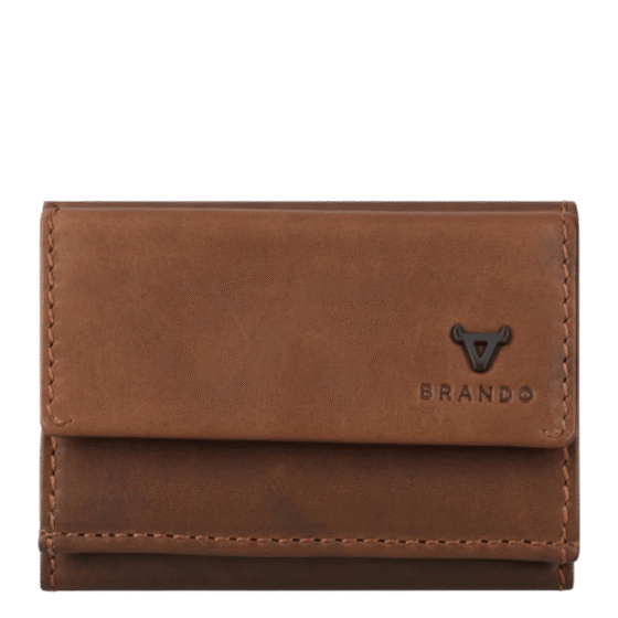 Brando James Leather TRifold Wallet 6667 brown front png
