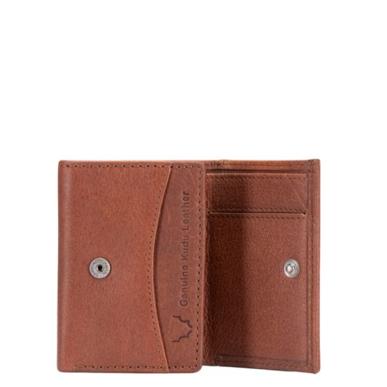 Brando Kudu Leather 7332 Folding Wallet Copper Brown Interior1