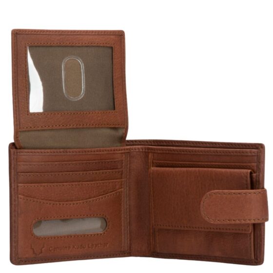 Brando Kudu Leather Wallet With Tab 7333 Copper Brown Interior2