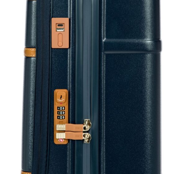 Brics Bellagio 55cm Carry On Front Organiser Pocket Blue Lock