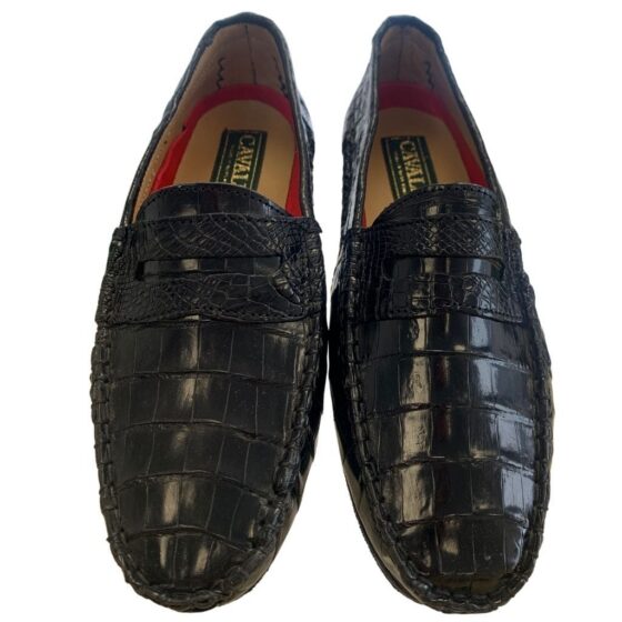 Cavalli Crocodile Unisex Drivers Shoe Black main jpg