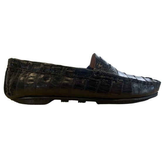 Cavalli Crocodile Unisex Drivers Shoe Black side jpg