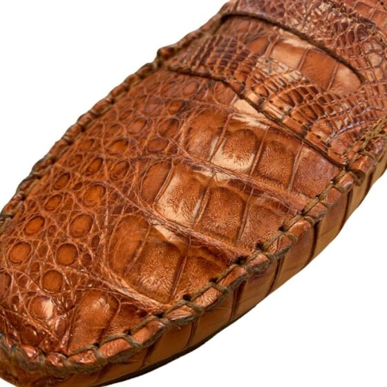 Cavalli Crocodile Unisex Drivers Shoe Cognac detail jpg