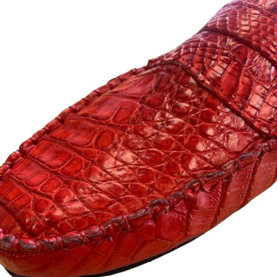 Cavalli Crocodile Unisex Drivers Shoe Red DEtail jpg