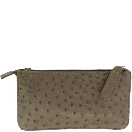 Cavalli Ladies Purse LDB1554 3 Pocket Sling Ostrich EBRANDY front jpg