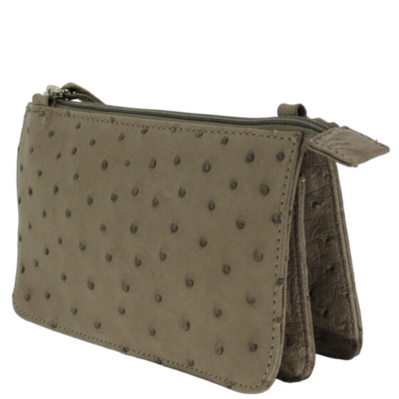 Cavalli Ladies Purse LDB1554 3 Pocket Sling Ostrich EBRANDY front3qrtr jpg