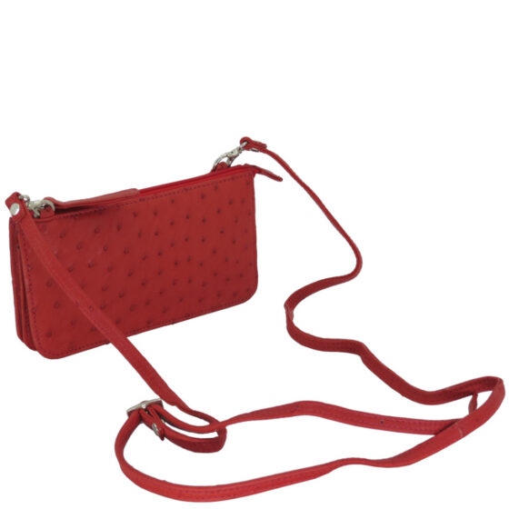 Cavalli Ladies Purse LDB1554 3 Pocket Sling Ostrich ERED full sling jpg