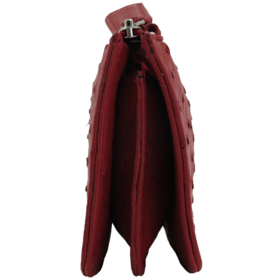 Cavalli Ladies Purse LDB1554 3 Pocket Sling Ostrich ERED side jpg