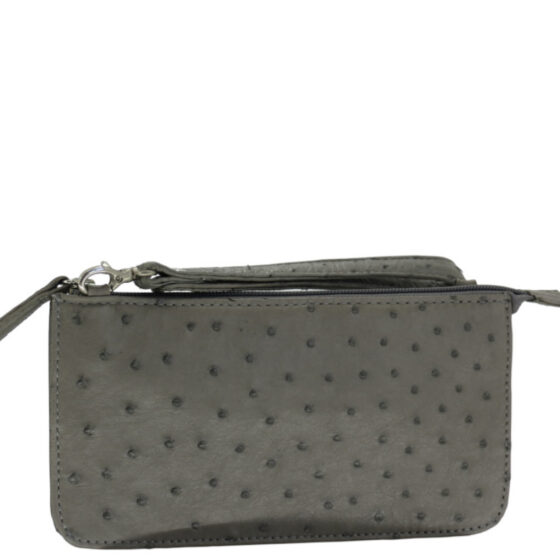 Cavalli Ladies Purse LDB1554 3 Pocket Sling Ostrich ESERP front2 jpg