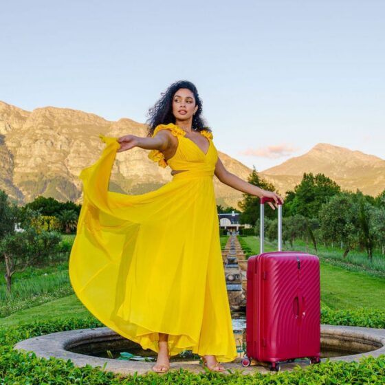 Celini Xpedition Trunk Spinner Lifestyle Red 2