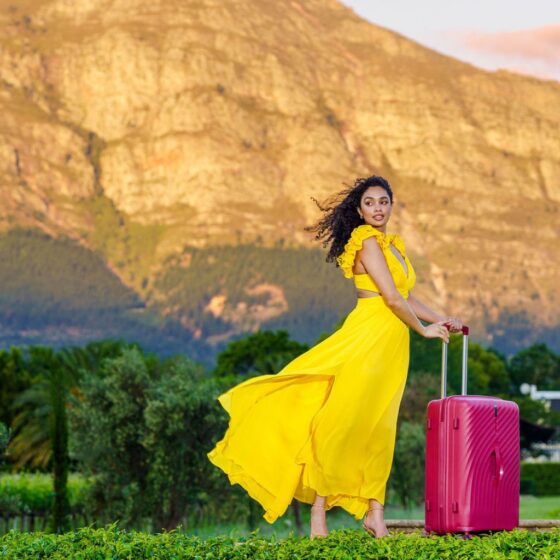 Celini Xpedition Trunk Spinner Lifestyle Red 3