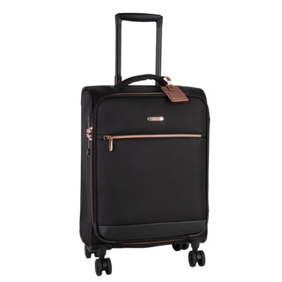 Cellini Allure Spinner Luggage Black 465 55cm Front3qrtr