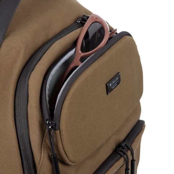 Cellini Explorer Pro Laptop Backpack Front Pouch 49951 Olive Guard Pocket Detail