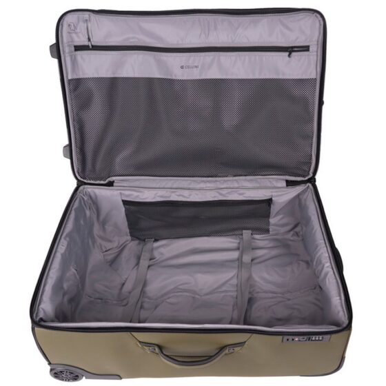 Cellini Nomad Trolley Luggage 273 LArge Green khaki interior1 jpg
