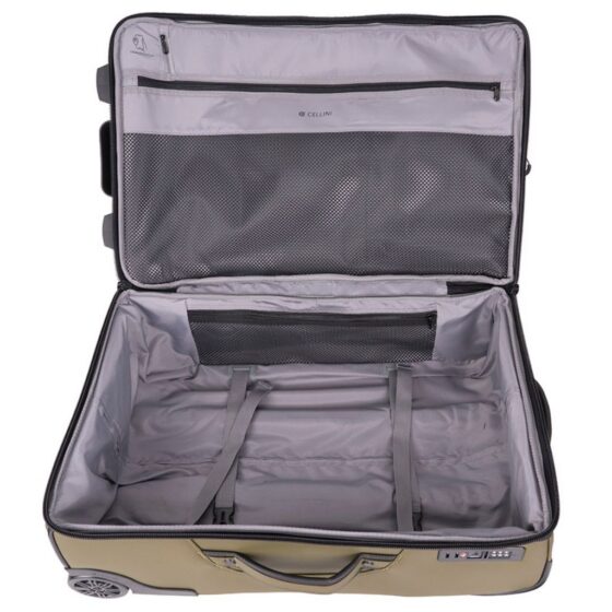 Cellini Nomad Trolley Luggage 273 Medium Green khaki interior1 jpg