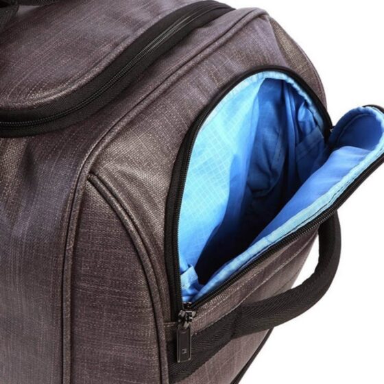 Cellini Origin Rolling Duffle 688 Brown side pocket jpg