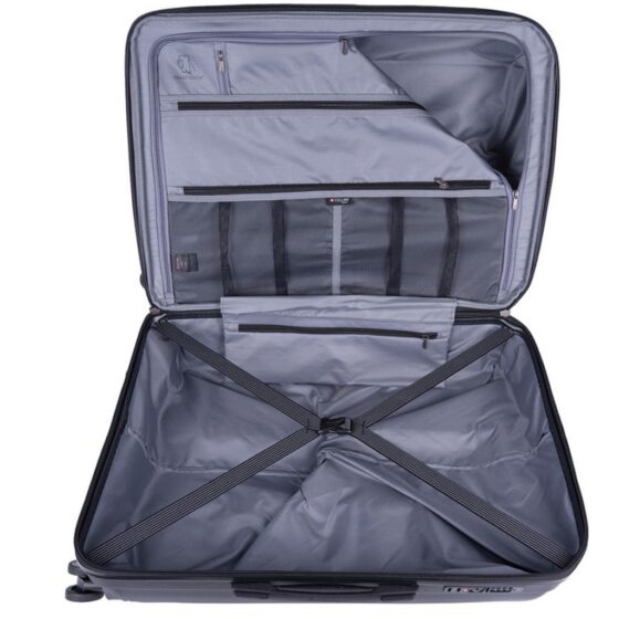 Cellini Qwest Spinner Luggage Expander 869 Black Check In Interior