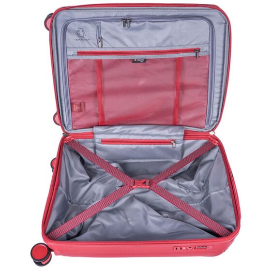 Cellini Qwest Spinner Luggage Expander 869 German Red 55 Interior