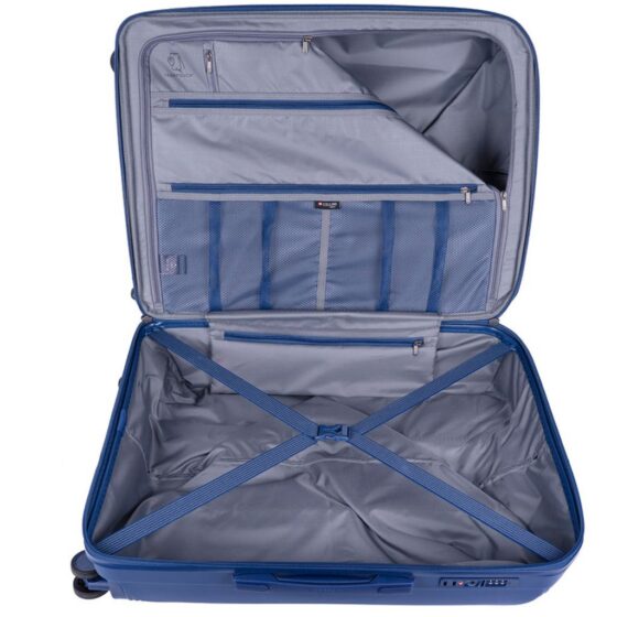 Cellini Qwest Spinner Luggage Expander 869 Navy Check In Interior
