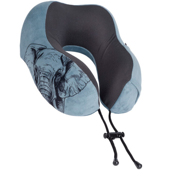 Cellini Safari Elephant IB33074 Neck Pillow with pouch navy front jpg