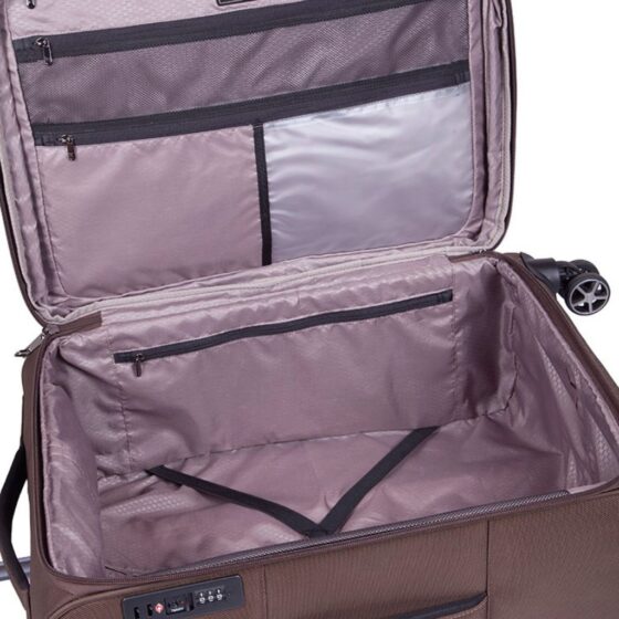 Cellini Smartcase Spinner Collection 183 Brown Check In Interior