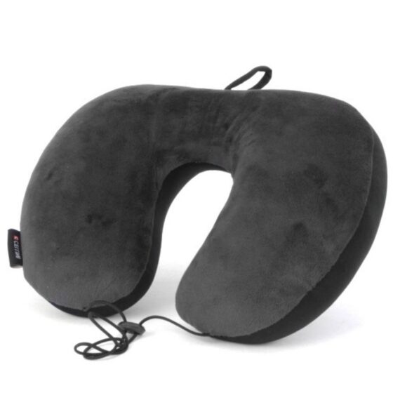 Cellini Suede Microbead Travel Pillow 33056 Black Front3qrtr
