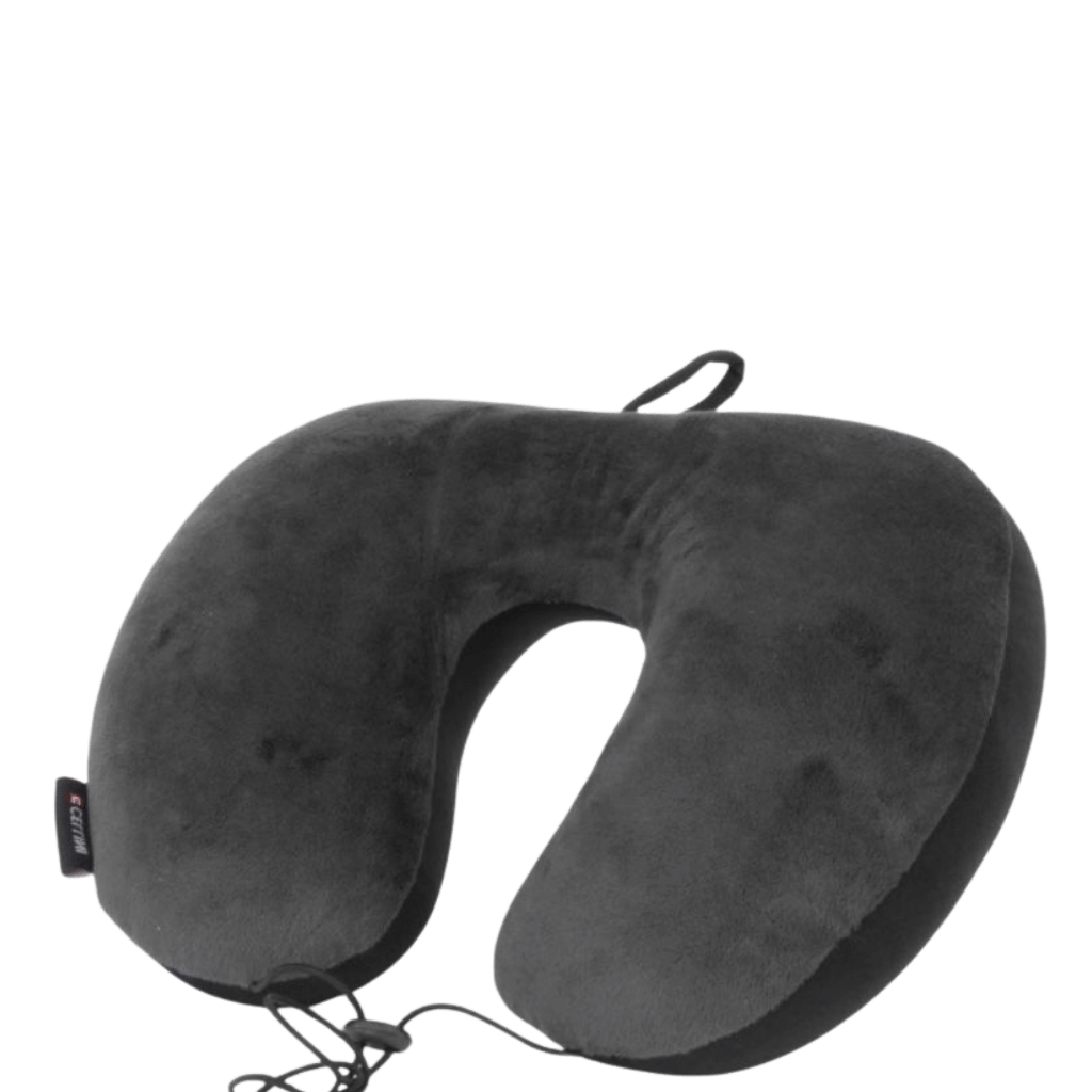 Cellini Suede microbead travel pillow 33056 black front3qrtr primary transp