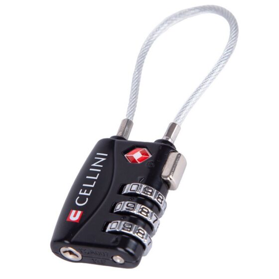 Cellini Travel Essentials Tsa Cable Lock 33101 Black Side