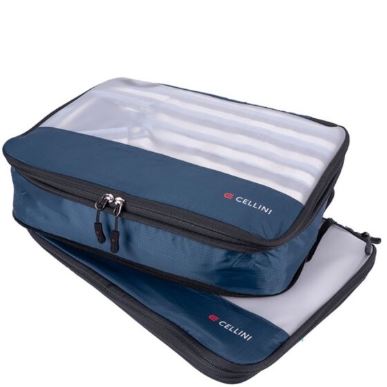 Cellini Travel Essentials Twin Pack Large Packing Cubes 33079 Navy Front3qrtr