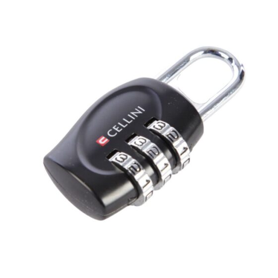 Cellini Travel Essentials 3 Dial Combination Lock 33103 Black Front3qrtr