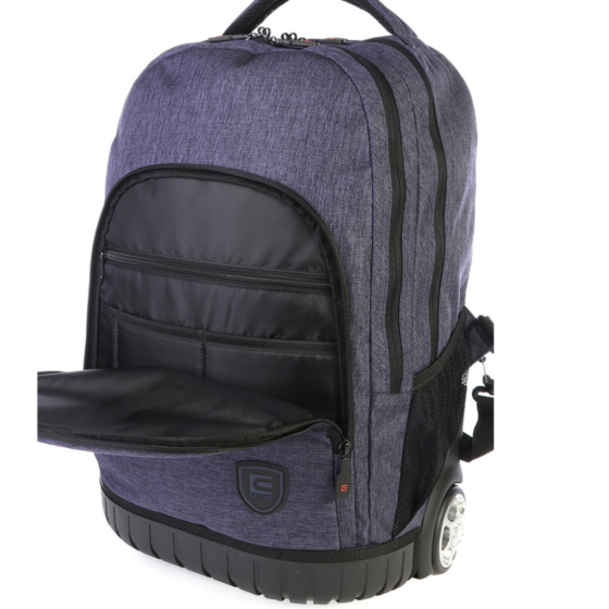 Cellini Uni Backpack trolley 01146 Blue front pocket png