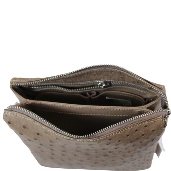 Christins 162 ostrich crossbody handbag mink brown interior jpg