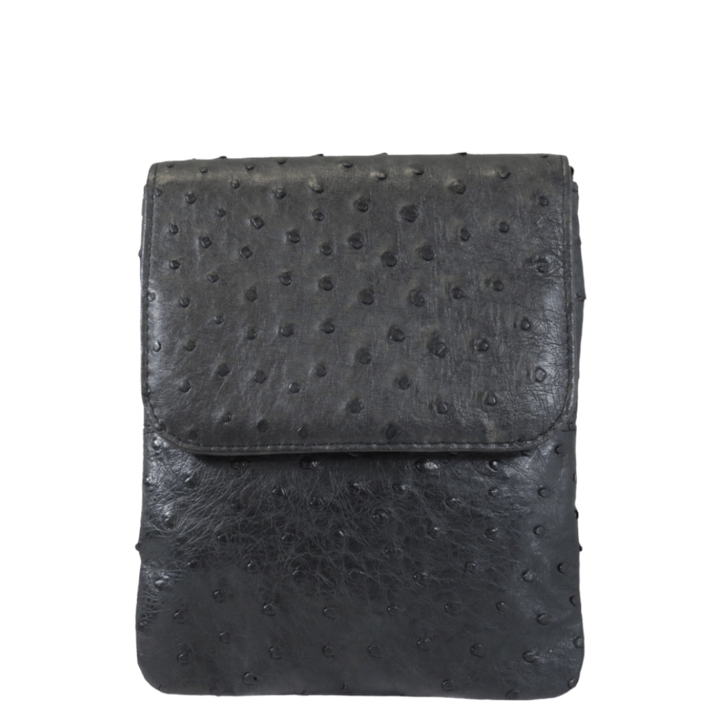 Corbeau Ostrich Handbag Zipper AC970A EBLK front primary png