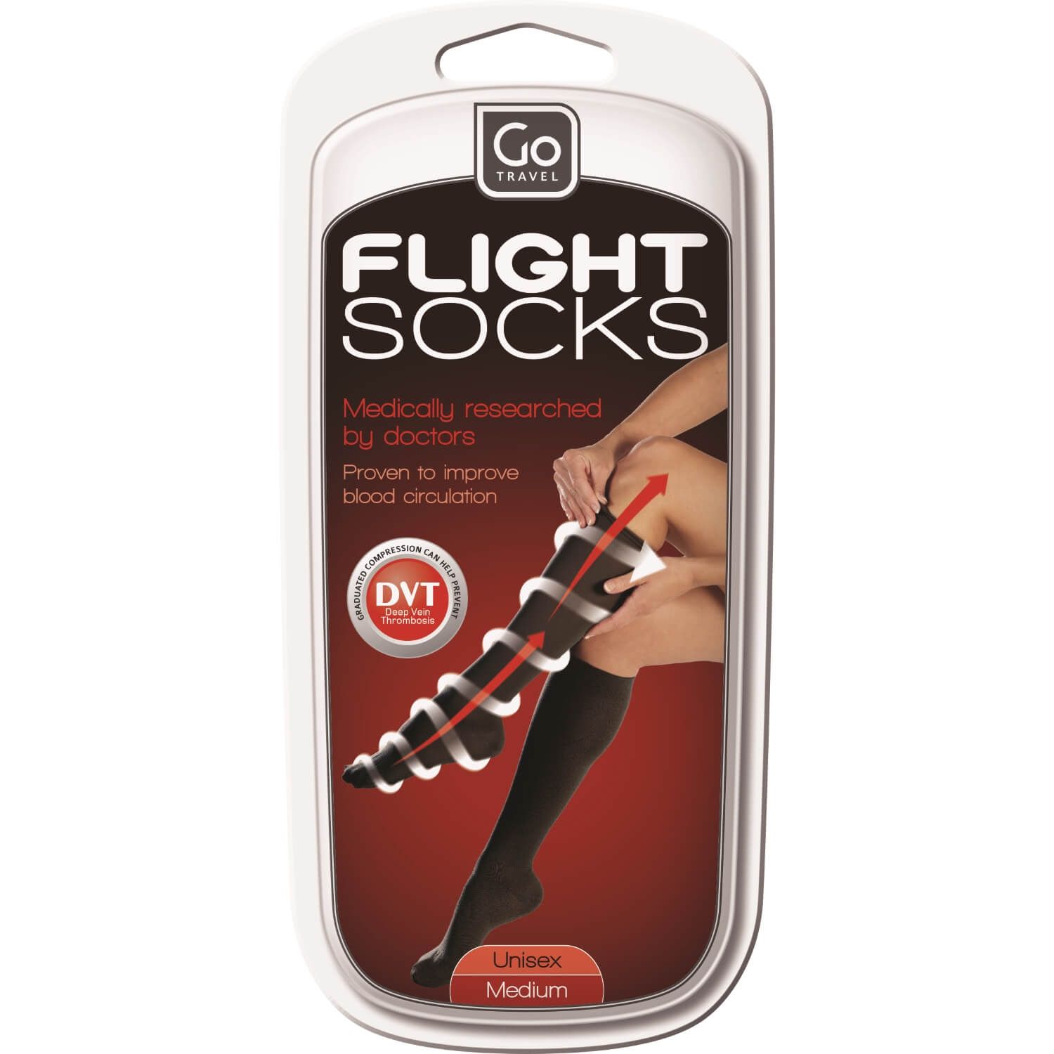 DEsign Go Flight Support Socks Medium Black 899 Packaging jpg