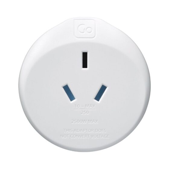 Design Go Travel Adaptor Aus.china Sa 563 White Front